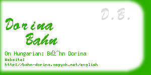 dorina bahn business card